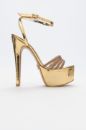 Rawlin Bilekten Bantlı Kalın Topuk 15 Cm Gold Platform