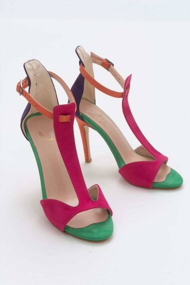 Picture of More İnce Topuk 10 Cm Renkli Topuklu Ayakkabı