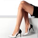 Concord İnce Topuk 10 Cm Siyah Beyaz Stiletto