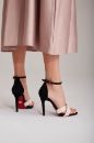Winika Çapraz Bantlı İnce Topuk 10 Cm Siyah Pudra Topuklu Ayakkabı