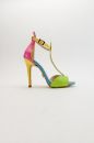 Naola Toka Detaylı İnce Topuk 10 Cm Yeşil Renkli Mat Topuklu Ayakkabı