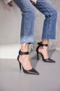 153 02 Walk İnce Topuk 10 Cm Siyah Mat Stiletto