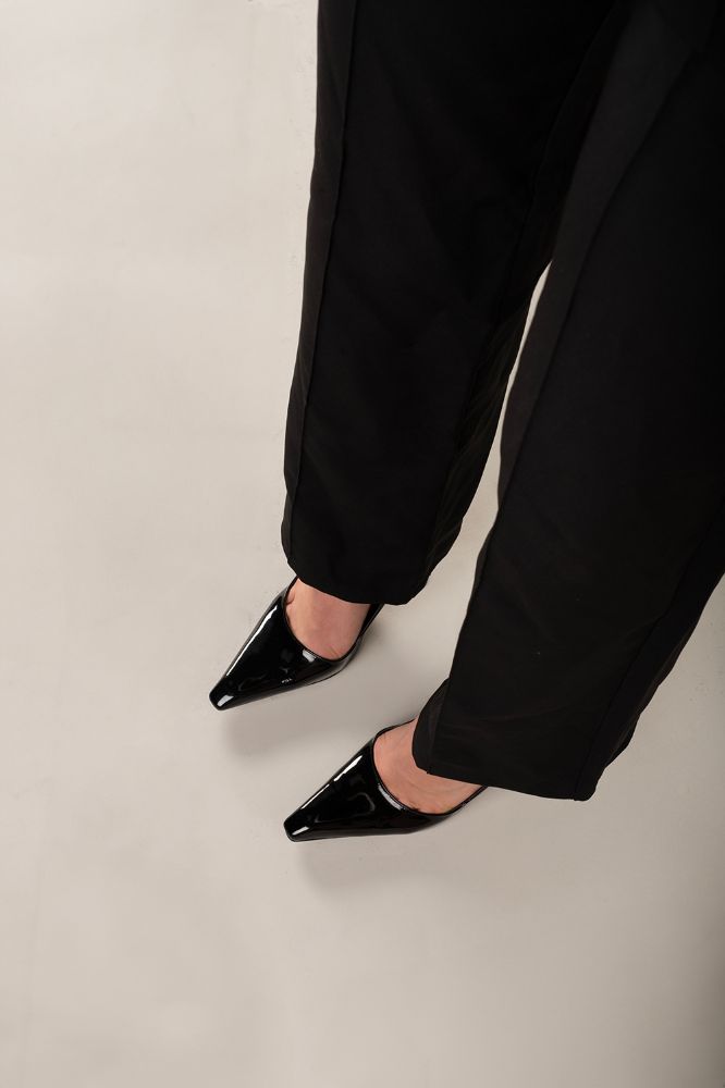 Heyday İnce Topuk 10 Cm Siyah Rugan Stiletto resmi