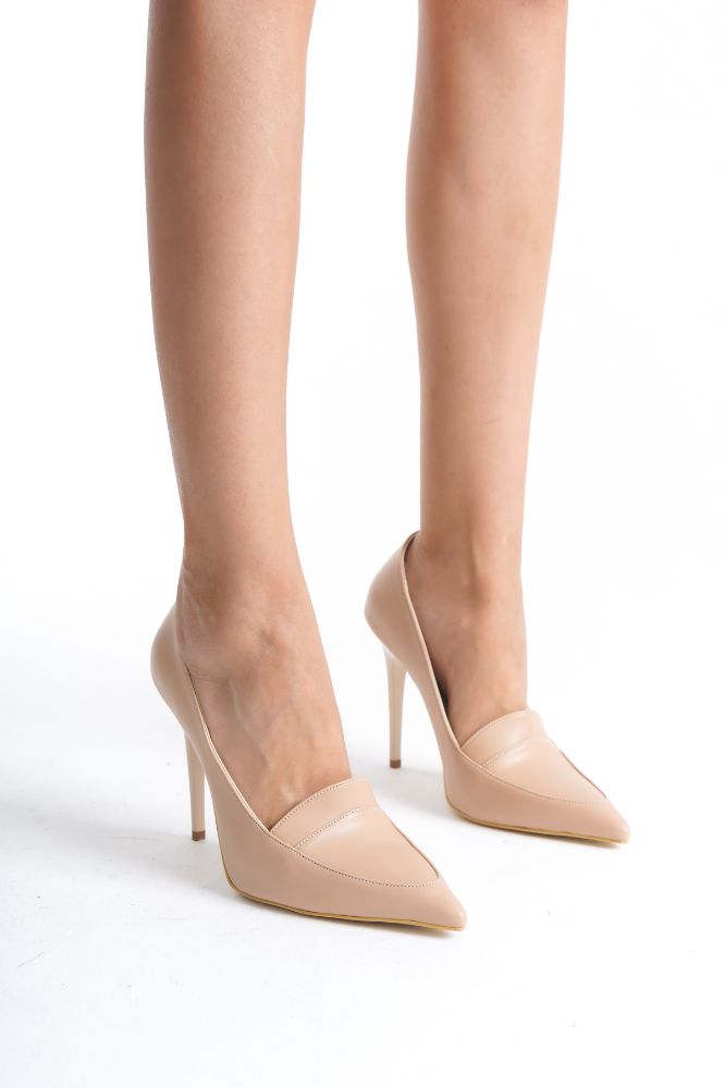 3533 İnce Topuk 10 Cm Nude Mat Stiletto resmi