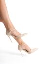 3575 Toka Detaylı İnce Topuk 10 Cm Ten Süet Stiletto