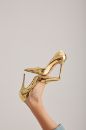 Nadja İnce Topuk 10 Cm Gold Stiletto