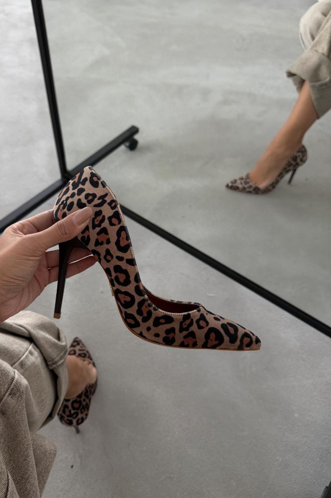Nadja İnce Topuk 10 Cm Leopar Stiletto resmi