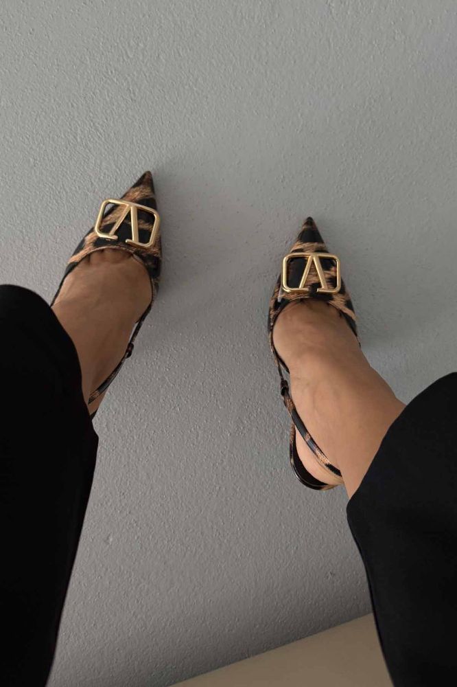 Liva V Detay İnce Topuk 10 Cm Leopar Stiletto resmi