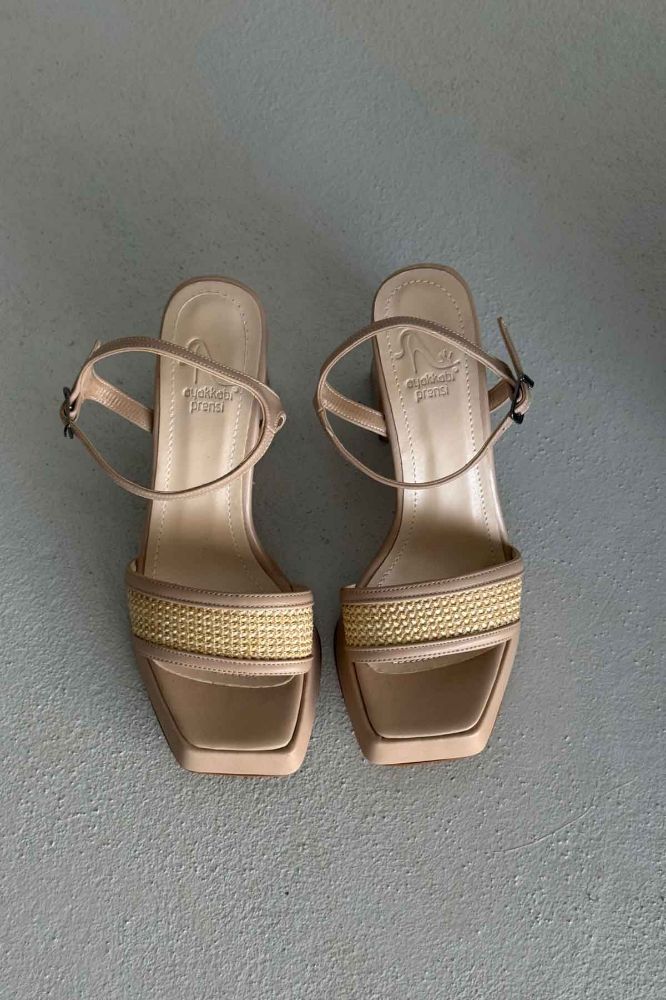 Birch Kalın Topuk 11 Cm Hasır Bej Platform resmi