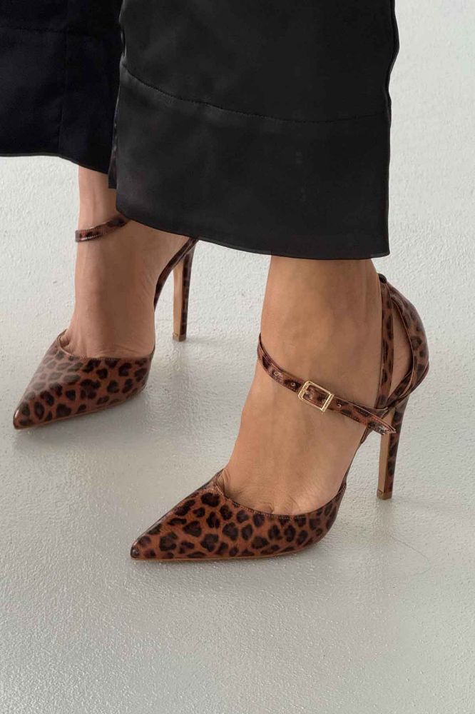 Jayden İnce Topuk 10 Cm Leopar Stiletto resmi