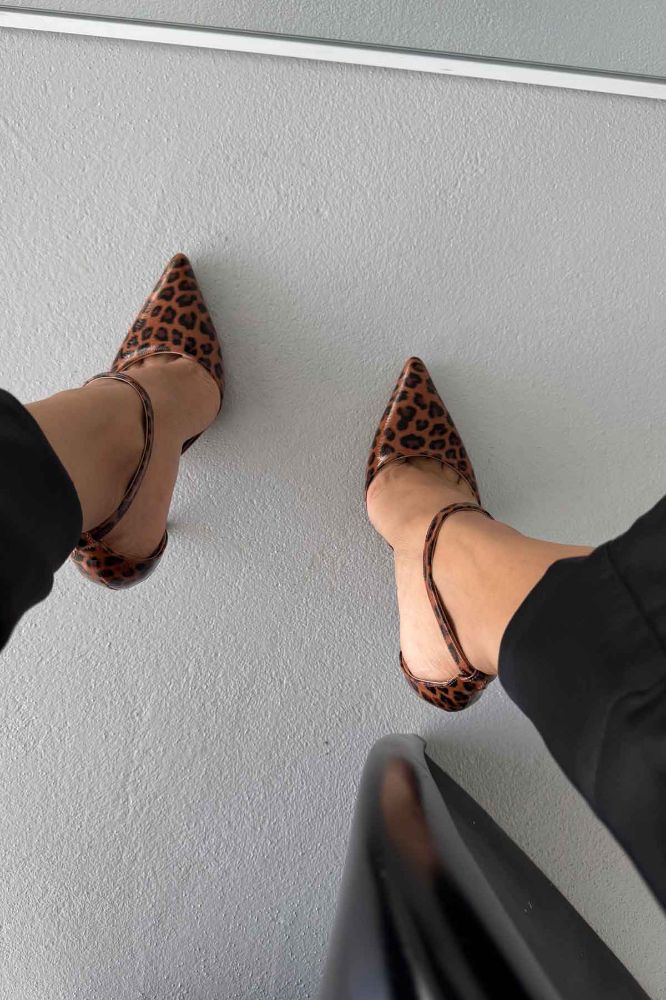 Jayden İnce Topuk 10 Cm Leopar Stiletto resmi