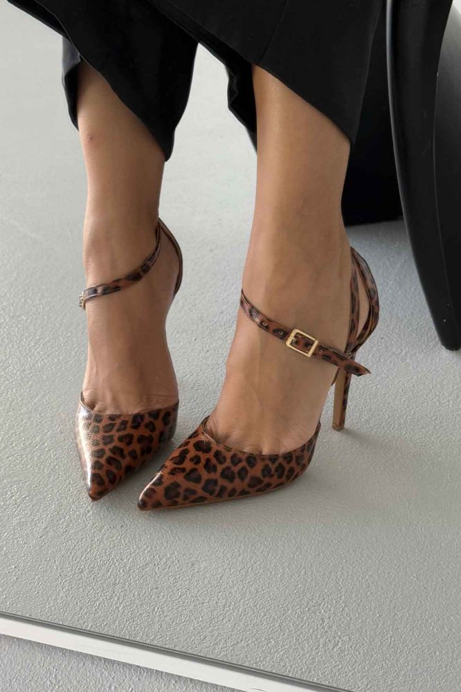 Jayden İnce Topuk 10 Cm Leopar Stiletto resmi