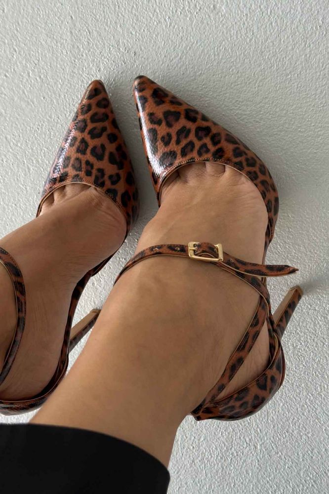 Jayden İnce Topuk 10 Cm Leopar Stiletto resmi