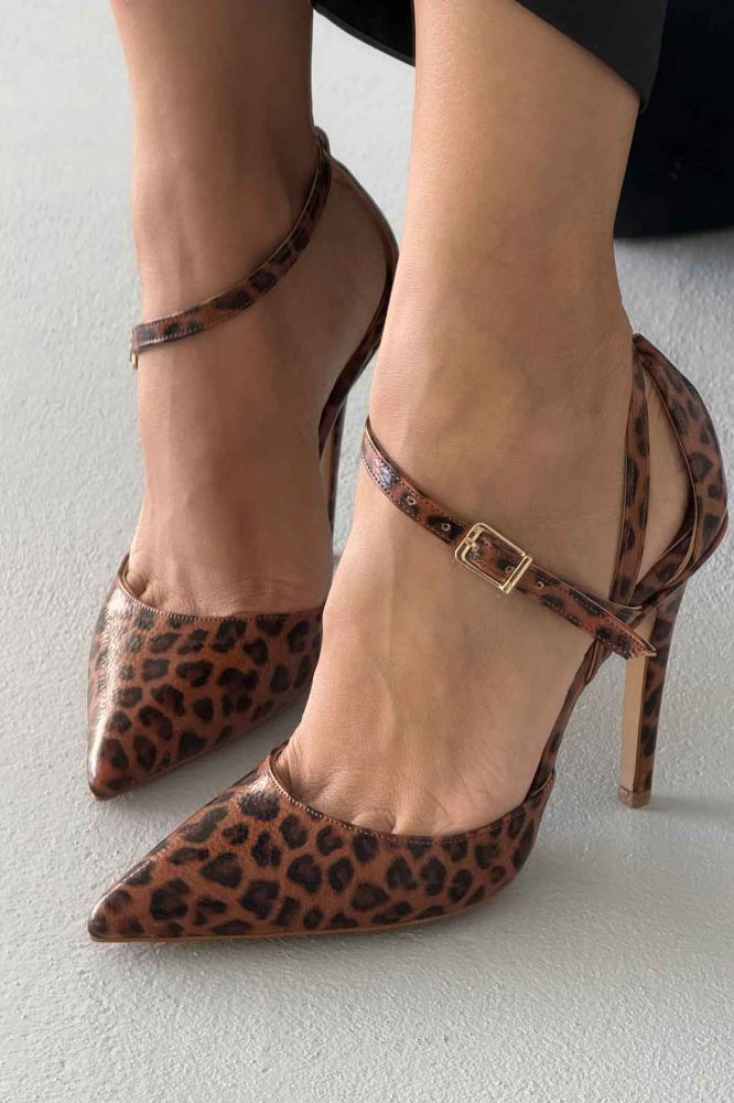 Jayden İnce Topuk 10 Cm Leopar Stiletto resmi