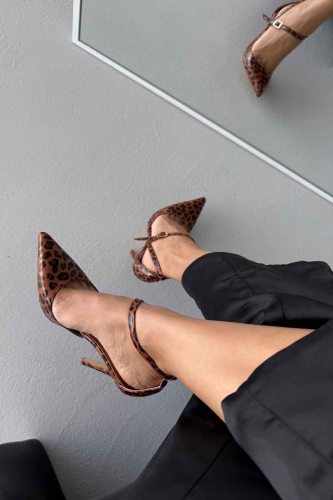Jayden İnce Topuk 10 Cm Leopar Stiletto resmi