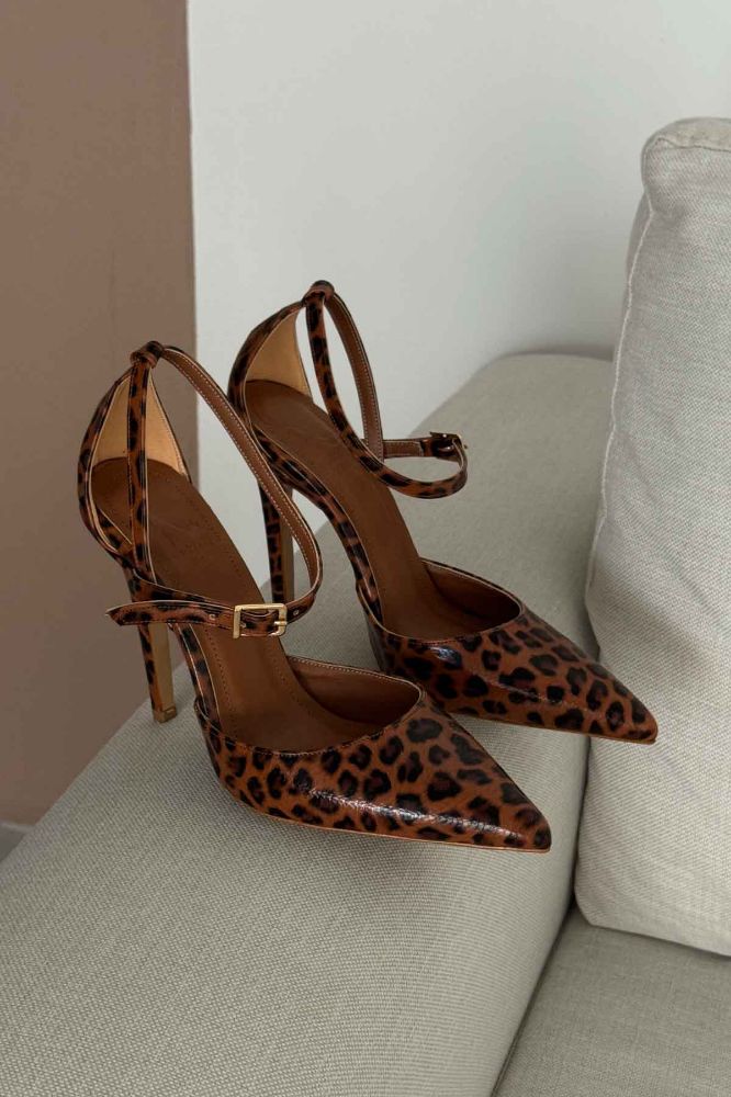 Jayden İnce Topuk 10 Cm Leopar Stiletto resmi