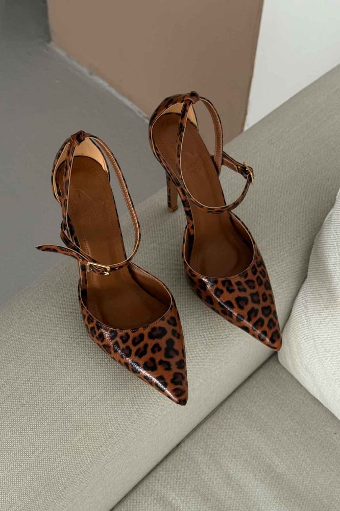 Jayden İnce Topuk 10 Cm Leopar Stiletto resmi