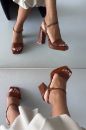 Cora Kalın Topuk 11 Cm Taba Mat Platform