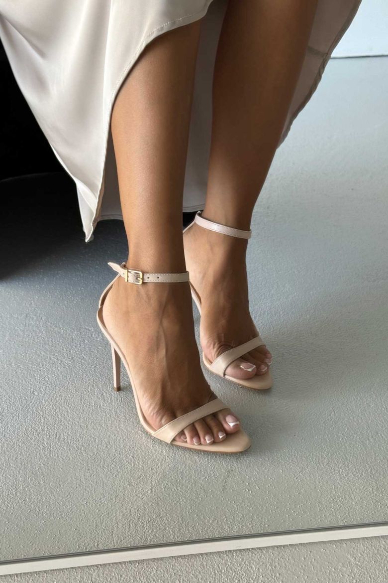 Olivia  İNCE TOPUK 10 CM TEN MAT STİLETTO resmi