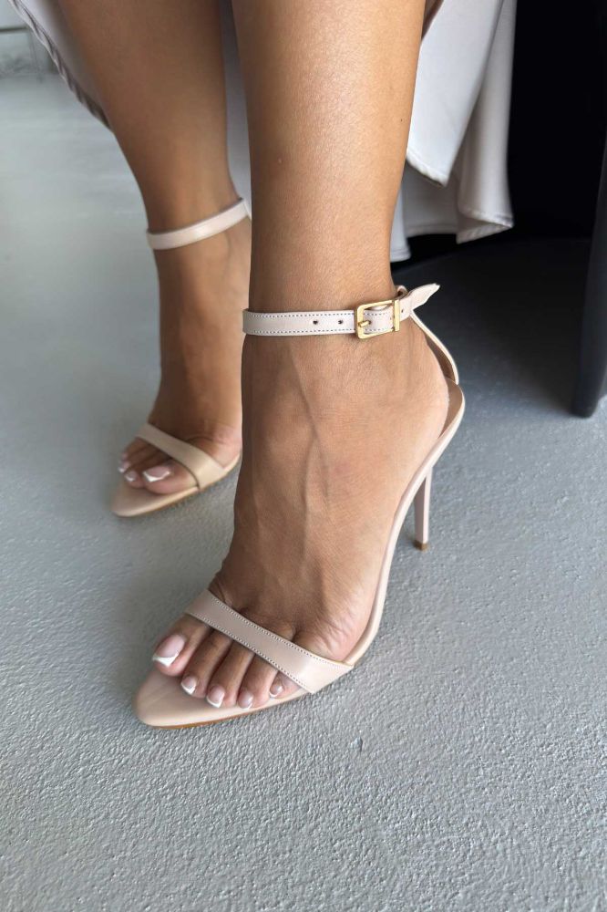 Olivia  İNCE TOPUK 10 CM TEN MAT STİLETTO resmi