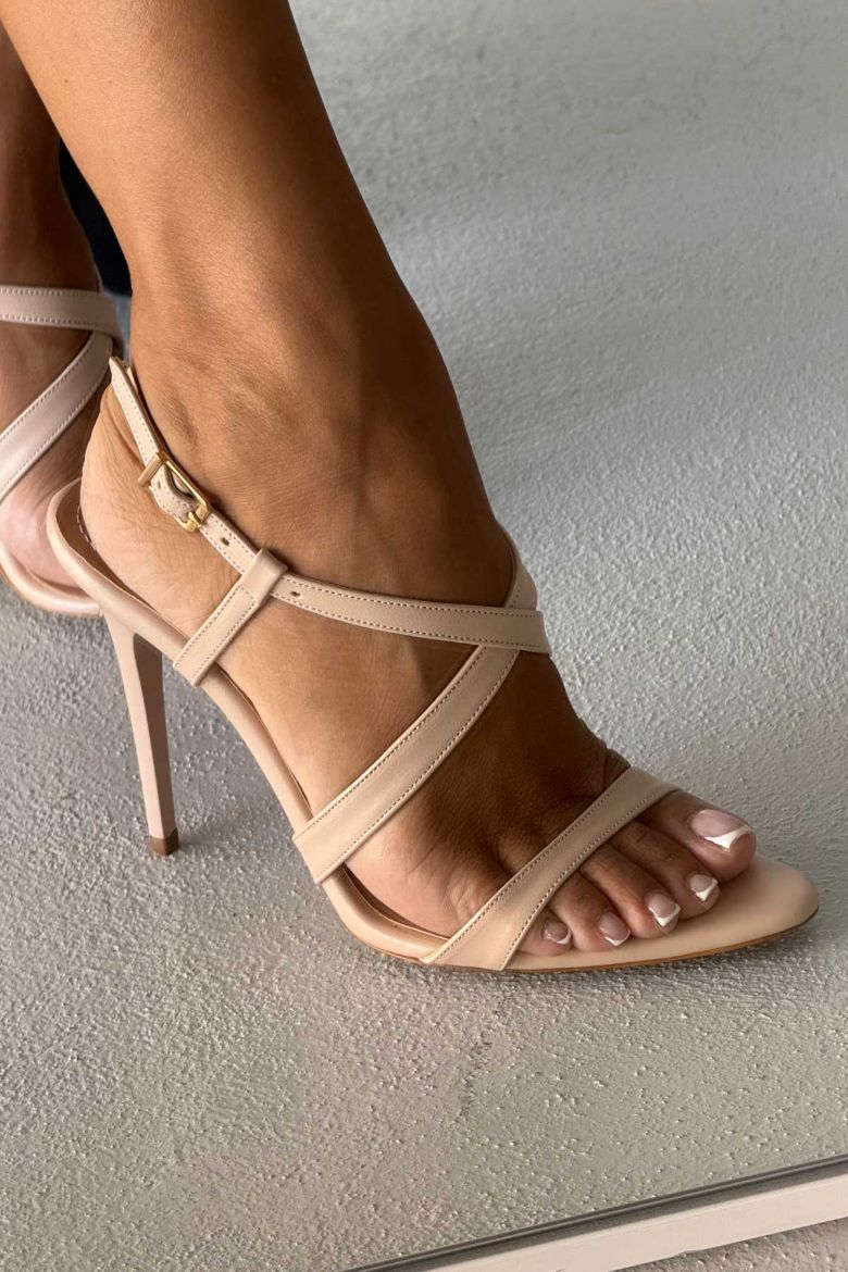 Bella İnce Topuk 10 Cm Ten Mat Stiletto resmi