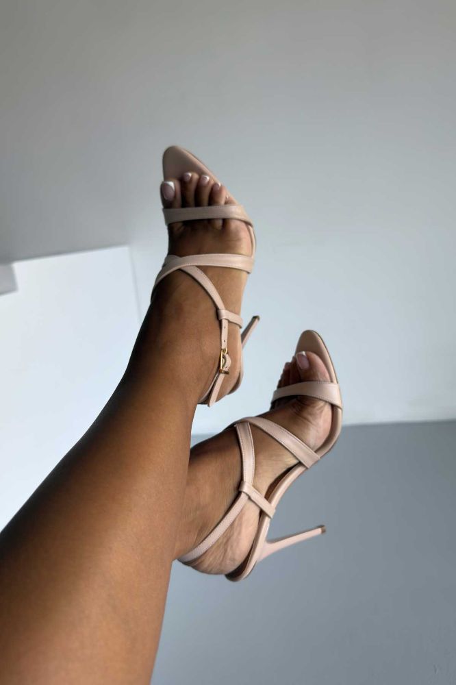 Bella İnce Topuk 10 Cm Ten Mat Stiletto resmi