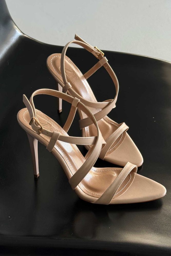 Bella İnce Topuk 10 Cm Ten Mat Stiletto resmi