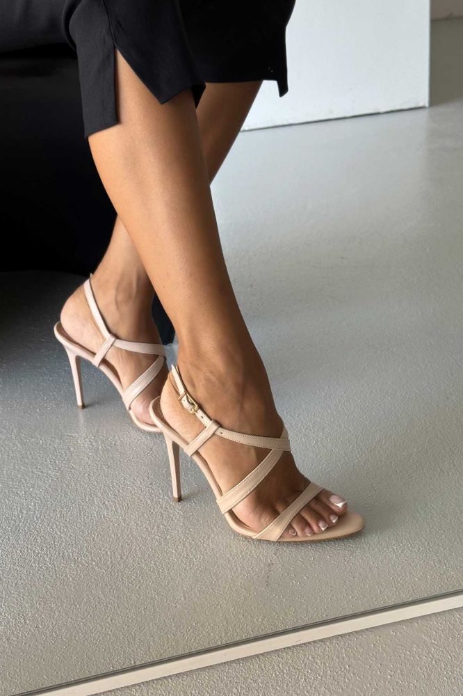 Bella İnce Topuk 10 Cm Ten Mat Stiletto resmi