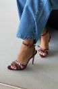 Wilson İnce Topuk 10 Cm Bordo Rugan Stiletto