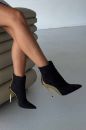 Hayes İnce Topuk 10 Cm Siyah Gold Bot