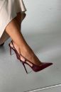 Kindra İnce Topuk 12 Cm Bordo Mat Stiletto