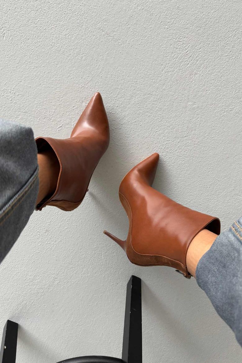 Hayes İnce Topuk 10 Cm Taba Mat Ve Süet Bot resmi