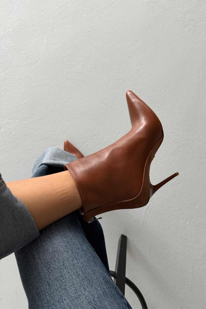 Hayes İnce Topuk 10 Cm Taba Mat Ve Süet Bot resmi