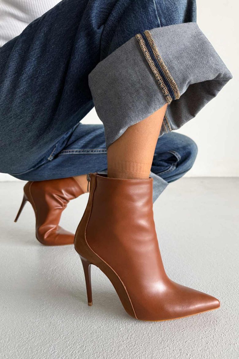 Hayes İnce Topuk 10 Cm Taba Mat Ve Süet Bot resmi