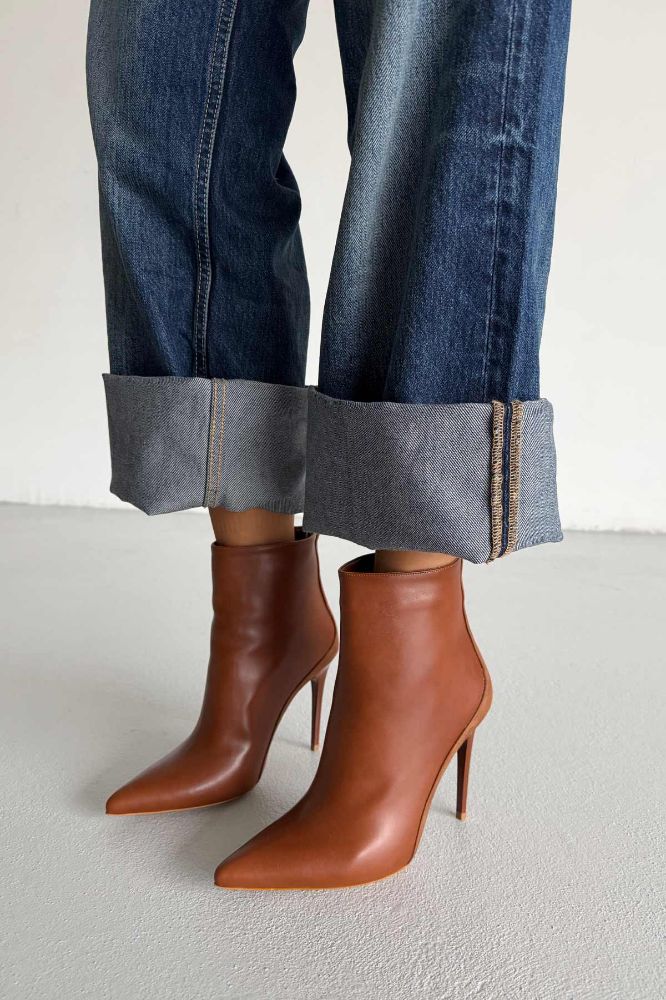 Hayes İnce Topuk 10 Cm Taba Mat Ve Süet Bot resmi