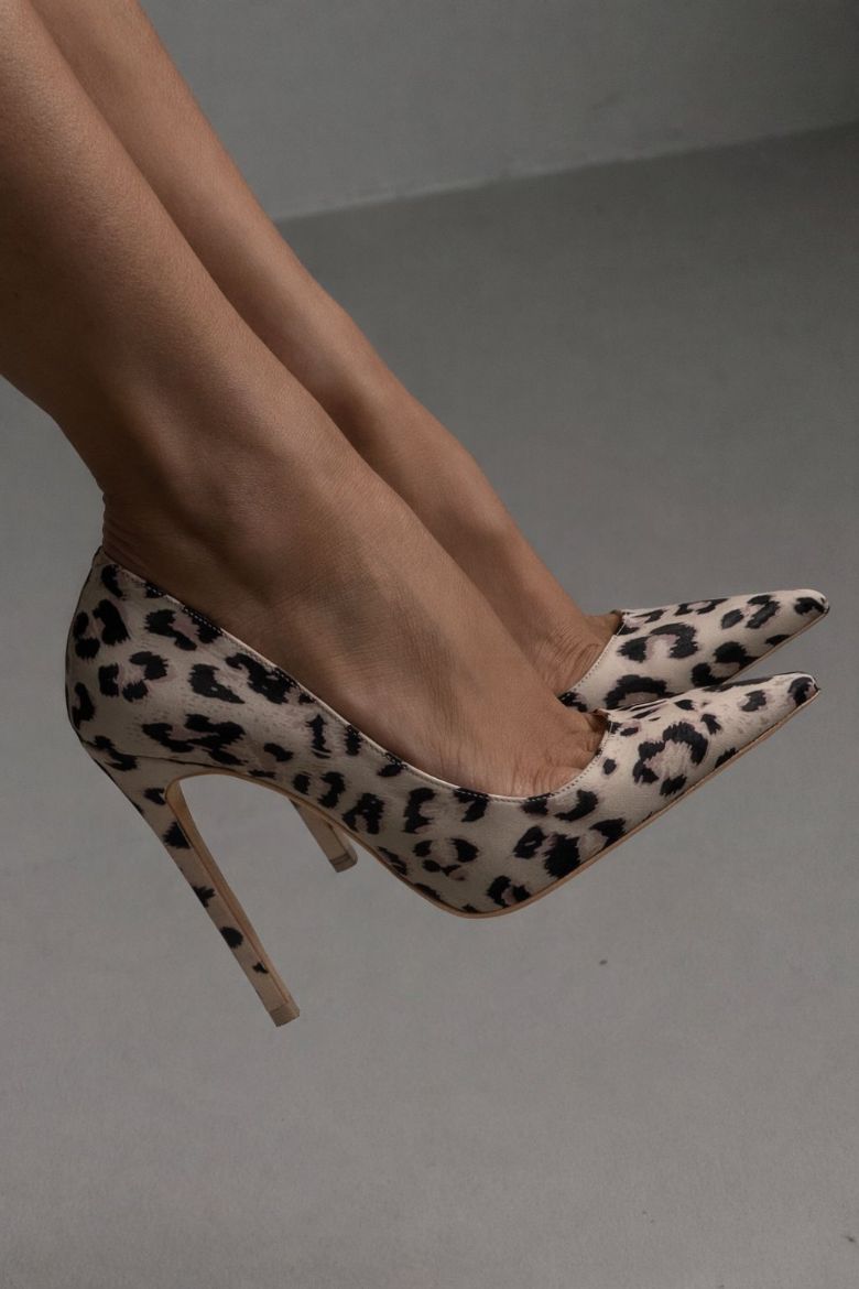 Fia İnce Topuk 12 Cm Leopar Stiletto resmi