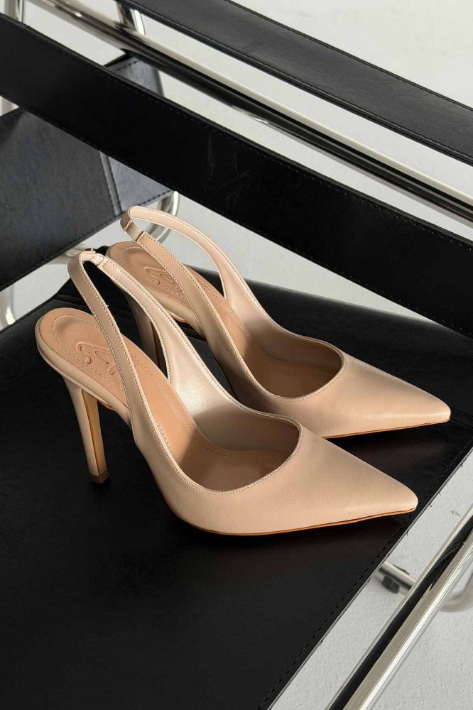 Monica İnce Topuk 10 Cm Nude Mat Stiletto resmi