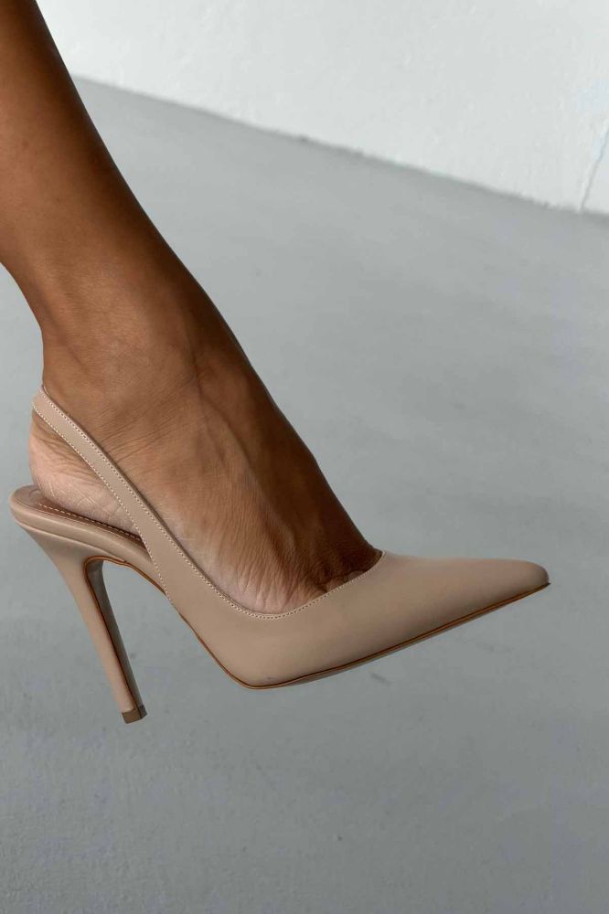 Monica İnce Topuk 10 Cm Nude Mat Stiletto resmi