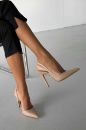 Monica İnce Topuk 10 Cm Nude Mat Stiletto