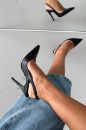 Monica İnce Topuk 10 Cm Siyah Mat Stiletto