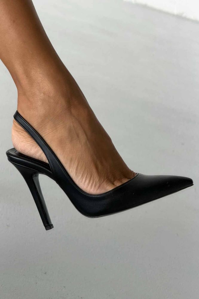 Monica İnce Topuk 10 Cm Siyah Mat Stiletto resmi