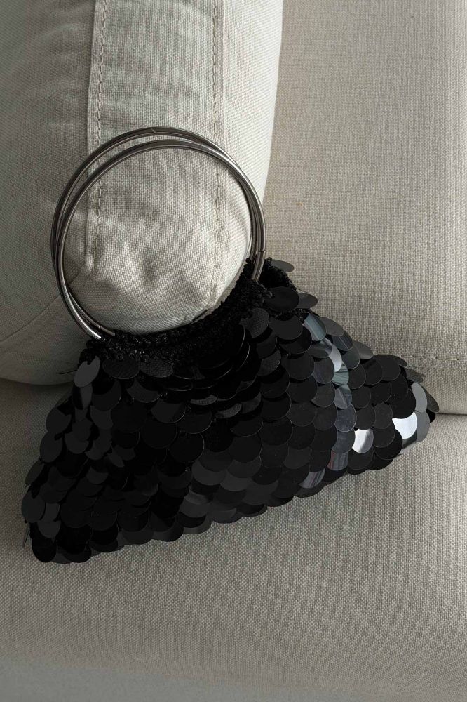 Elea Pullu Payetli Çanta   SİYAH ÇANTA resmi