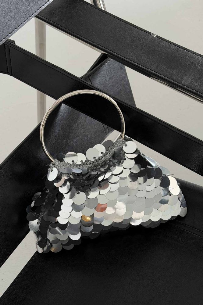 Elea Pullu Payetli Çanta   GÜMÜŞ ÇANTA resmi