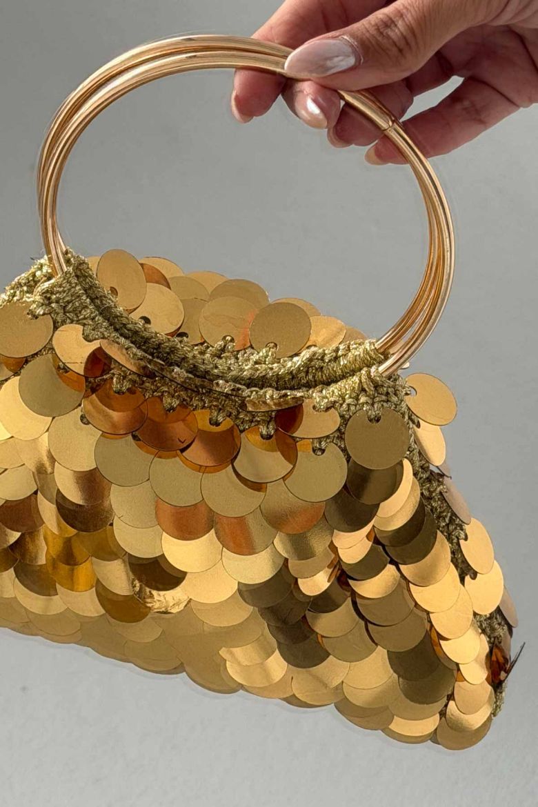 Elea Pullu Payetli Çanta   ALTIN ÇANTA resmi