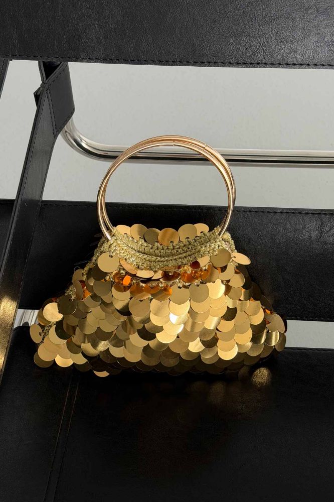 Elea Pullu Payetli Çanta   ALTIN ÇANTA resmi
