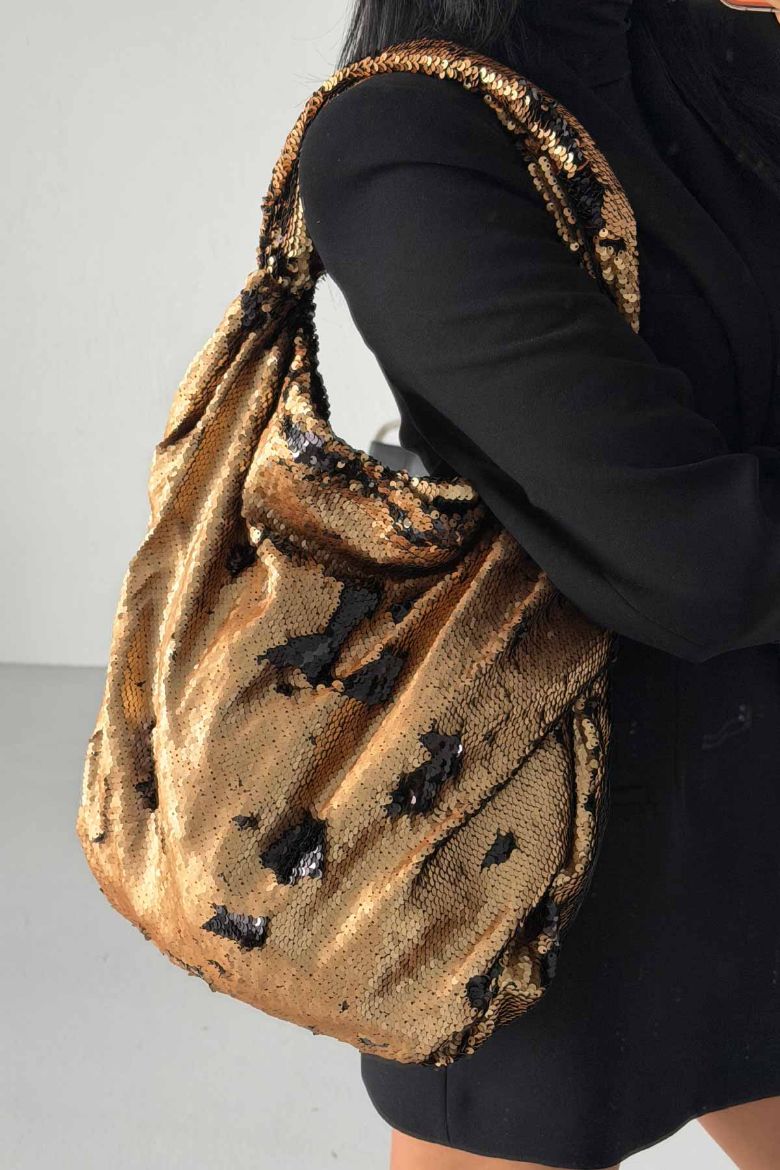 Usra Payetli   SÜTLÜ KAHVE ÇANTA resmi