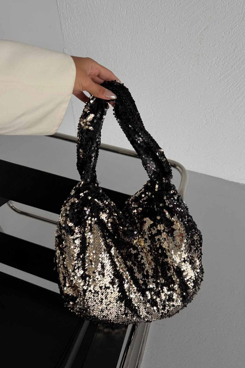 Usra Payetli   SİYAH GOLD ÇANTA resmi