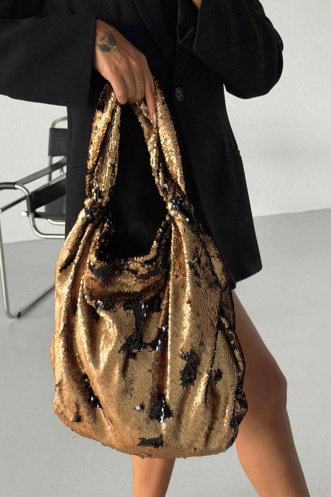 Usra Payetli   SÜTLÜ KAHVE ÇANTA resmi