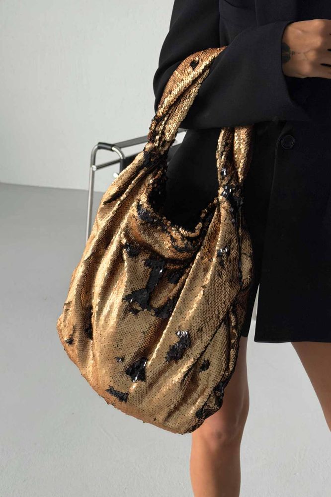 Usra Payetli   SÜTLÜ KAHVE ÇANTA resmi