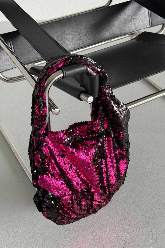 Usra Payetli   FUŞYA SİYAH ÇANTA resmi